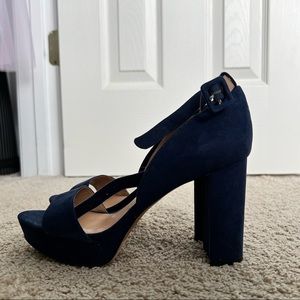 navy blue platform heels